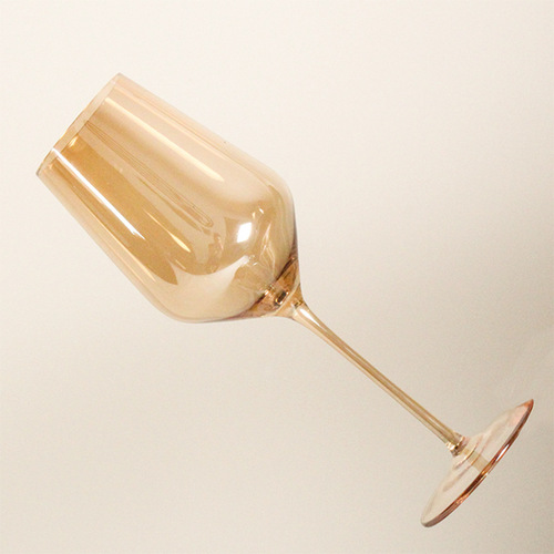 Light luxury gold goblet ornaments amber crystal glass red wine cup U-shaped decanter colorful cup decorative cup