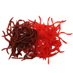 6cm Simulation Red Soft Worm, 4-Section Earthworms, 50 Pieces per Bag – Red Worm Imitation Bait for Taiwan Fishing & Lure Fishing