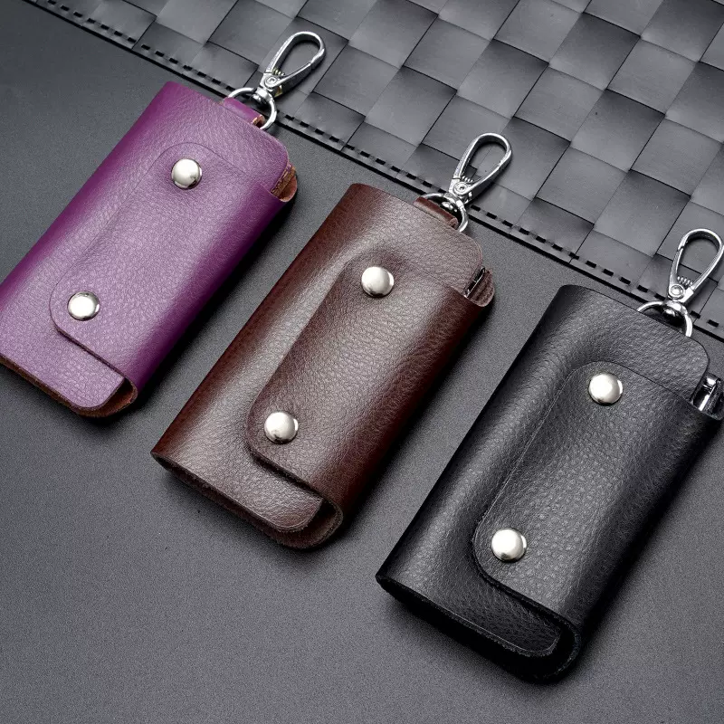 钥匙包女式真皮多功能二层牛皮汽车钥匙包商务女士钥匙扣印刷批发