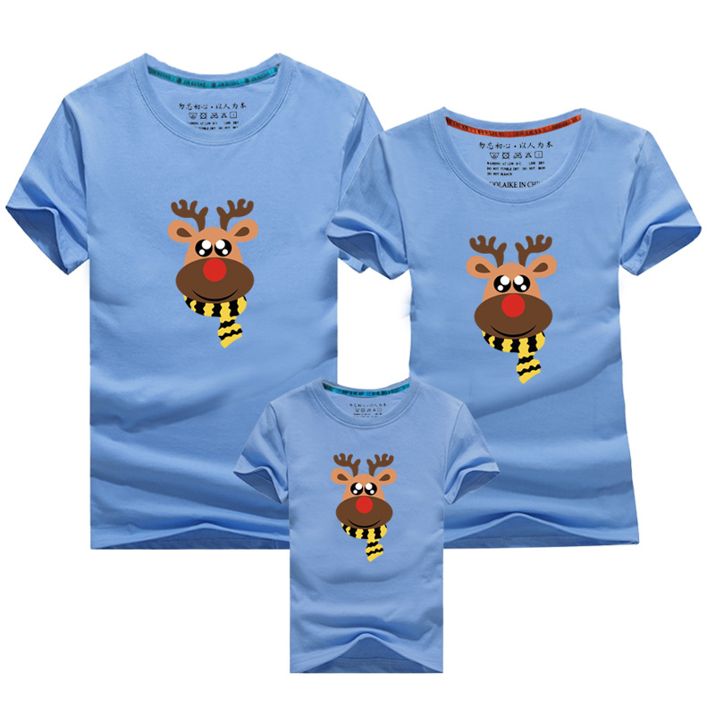 Entrega al por mayor para una familia de tres piezas verano hombres y mujeres ropa de primavera superior algodón manga corta estudiante ropa de clase camiseta