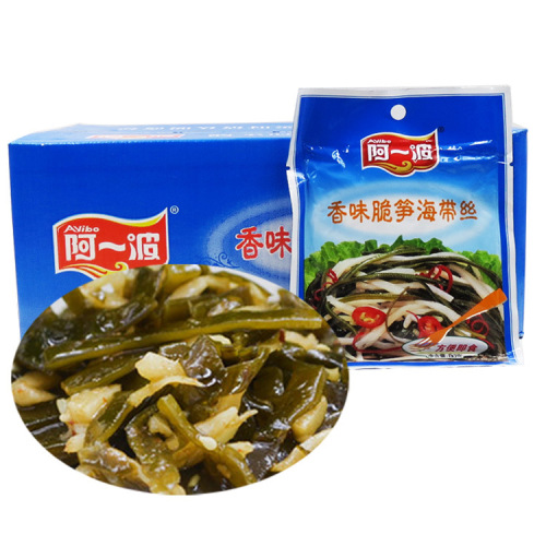 Abobo Aromatic Crispy Bamboo Shoot and Seaweed Slivers 80g*10 Pack, 24 Provinces Fujian Specialty Pickles, Side Dishes