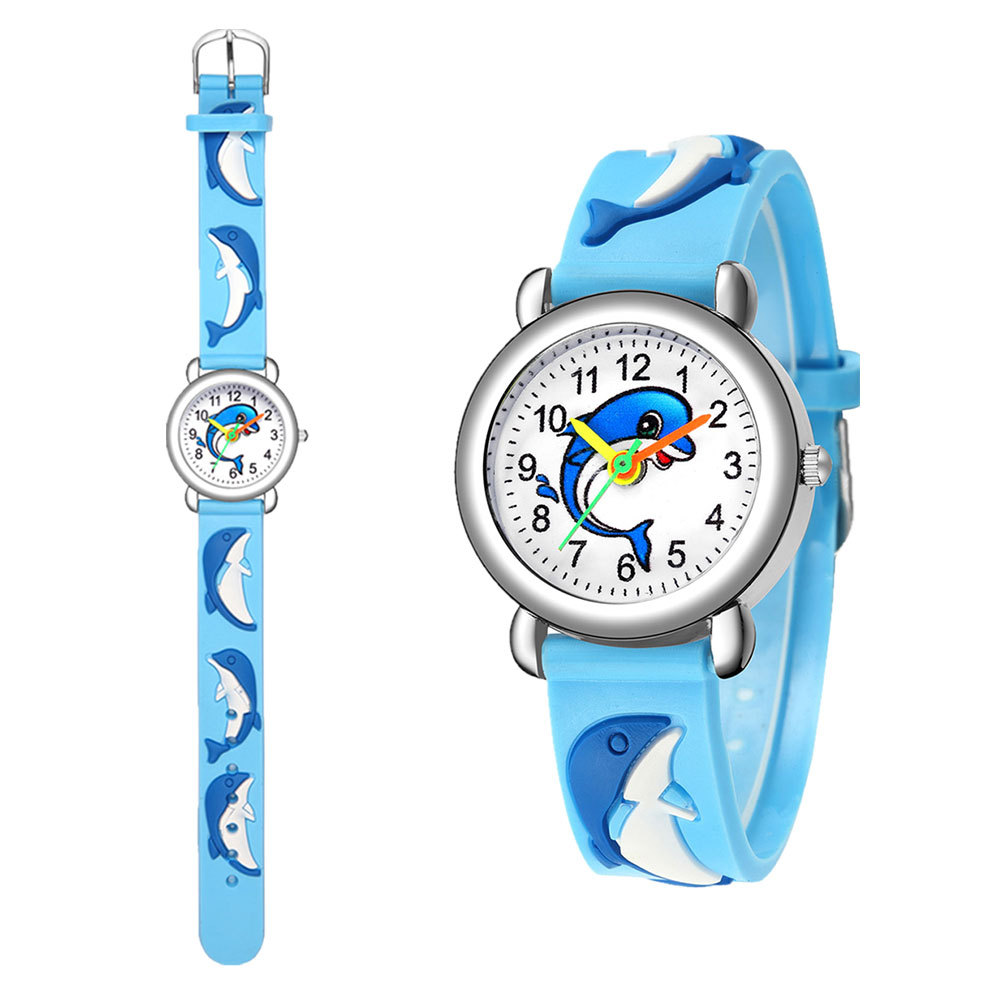 New Children's Watch Cute Dolphin Pattern Quartz Watch Primary School Boys Girls Gift Watch Wholesale