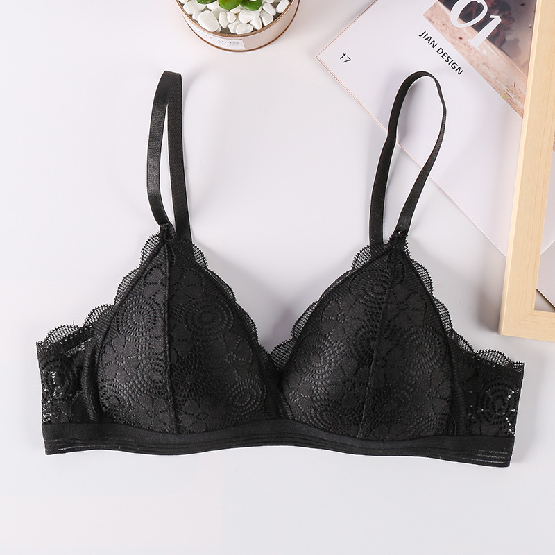 Ropa interior de primavera mujer sexy encaje belleza espalda push up suave piel-friendly chica inalámbrica sujetador de una sola pieza de entrega