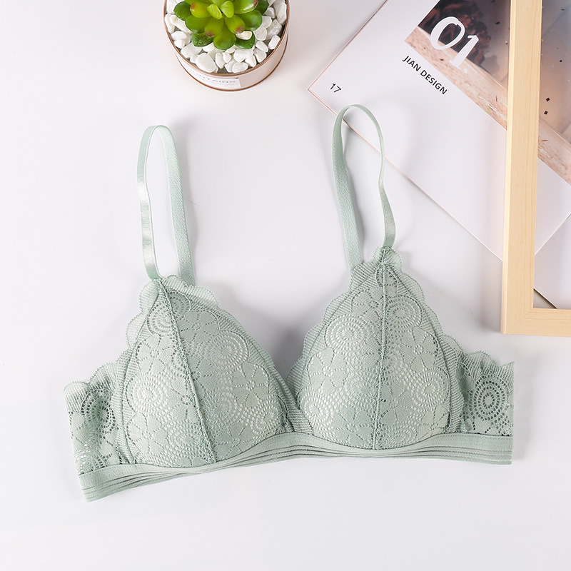 Ropa interior de primavera mujer sexy encaje belleza espalda push up suave piel-friendly chica inalámbrica sujetador de una sola pieza de entrega