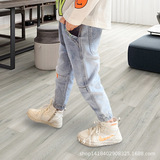 Джинсы для мальчиков, весенние осенние штаны, в западном стиле, подходит для подростков, в корейском стиле