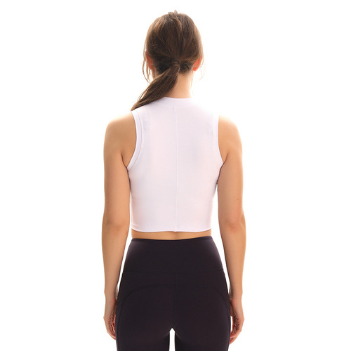 Sports vest for women to wear high collar antibacterial seamless bra underwear bra summer running yoga tops fitness clothes