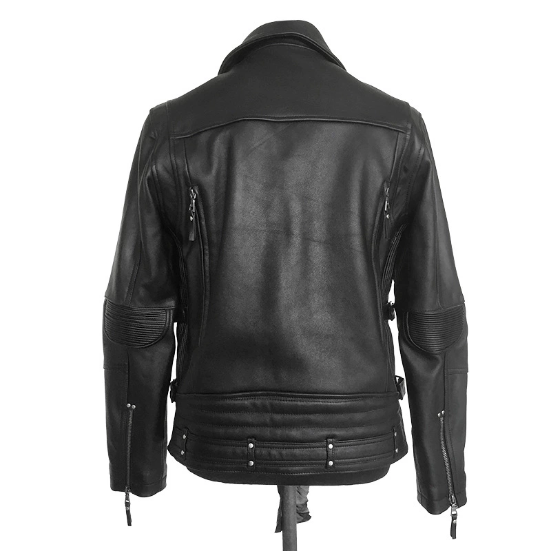 Кожаная куртка CONCEPT Fashion в европейско-американском стиле, черная, новая модная куртка из натуральной кожи для мужчин, демисезон/зима