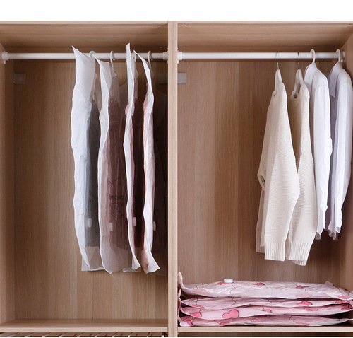 Wardrobe hanging vacuum compression bag clothing storage storage bag down jacket cotton jacket storage bag home