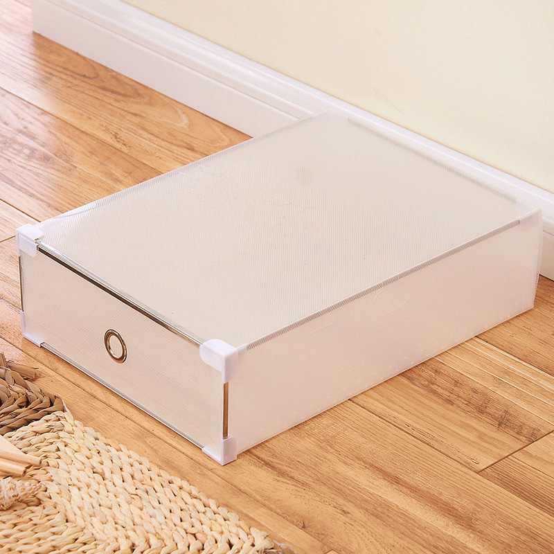Short Boot Shoe Box Desktop Storage Box Shoe Cabinet Drawer-Type Stackable Plastic Shoe Box Short Boots Modern Simple