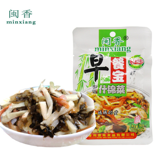 Minxiang Breakfast Treasure 70g* 30 Assorted Vegetables: Enoki Mushrooms, Preserved Meat, Peanuts, Bamboo Shoots, Pickled Vegetables, Appetizer Sauce, Salty Pickles