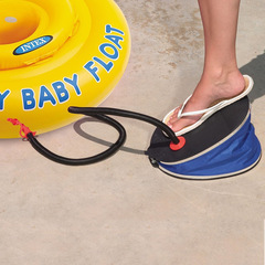 INTEX 69611 Inflatable Foot Pump, Large Foot Pump for Inflating and Deflating, Foot Pump with Tire Inflator, Wholesale