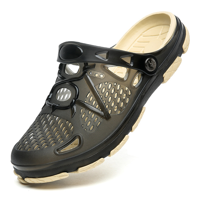 Zapatillas transfronterizas sandalias de mujer 2023 de verano para mujer en línea zapatos de agujero de celebridades pareja punta cerrada medias zapatillas Sandalias de playa hombres