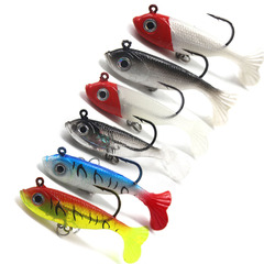 PVC T tail bag lead fish 6cm7g soft flower tail bag lead soft fish soft bait Luya bait
