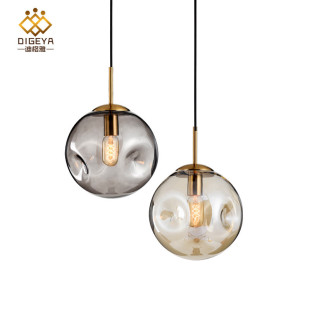 New Nordic post-modern light luxury concave-convex glass ball Chandelier Creative Art dining room living room bedroom lighting