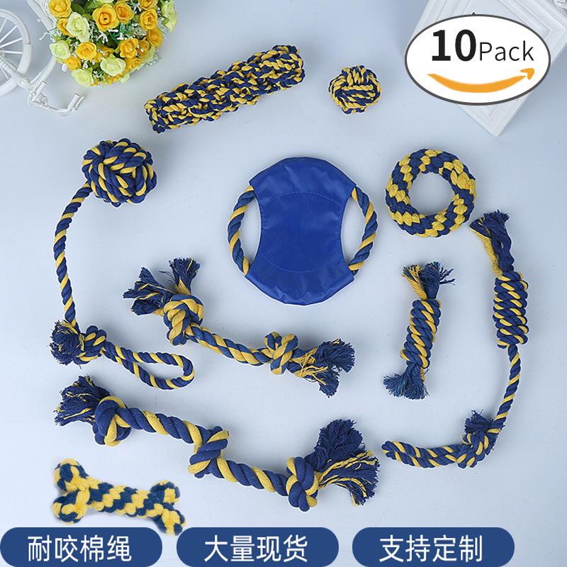 Amazon para juguetes de mascotas, juguetes de cuerda de algodón, perros de mascotas, dientes de molienda, juguetes resistentes a la mordida, en stock al por mayor.