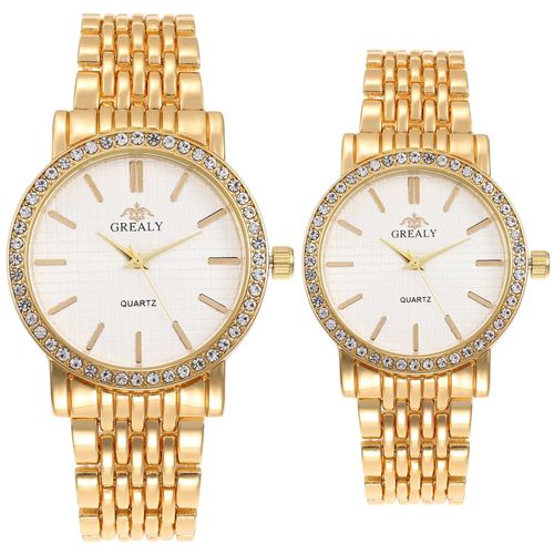 外贸热销新款高档时尚钢带镶钻男女情侣对表简约休闲石英手表厂家