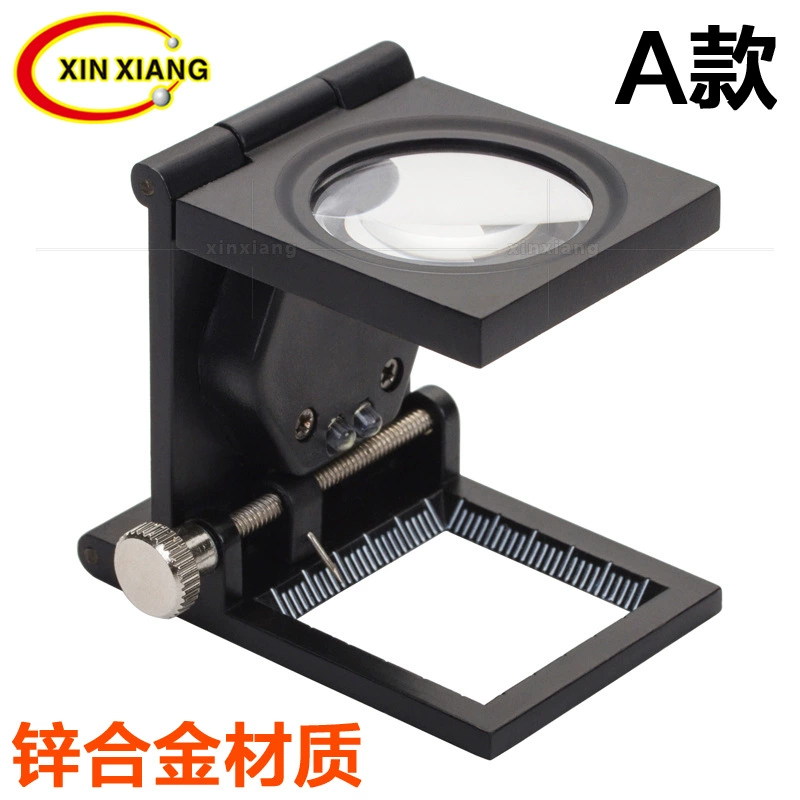 Фабрика оптом двойной светодиодный свет Оптическое стекло все металл черная краска увеличительное стекло голубь три складных фото зеркало