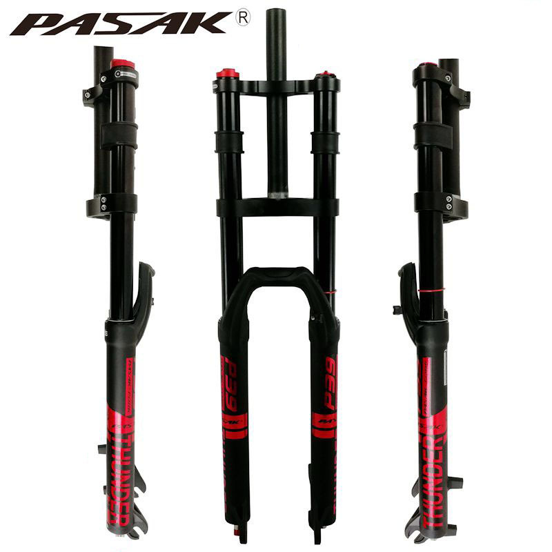 PASAK mountain bike presión de aire doble hombro amortiguador frente tenedor oro Tubo aire tenedor hombro control /29 pulgadas amortiguación tortuga conejo