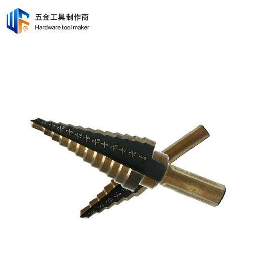 Cross-border five-piece set of black and yellow pagoda drill multi-functional inch expansion step drill bit hand electric drill punching tool set