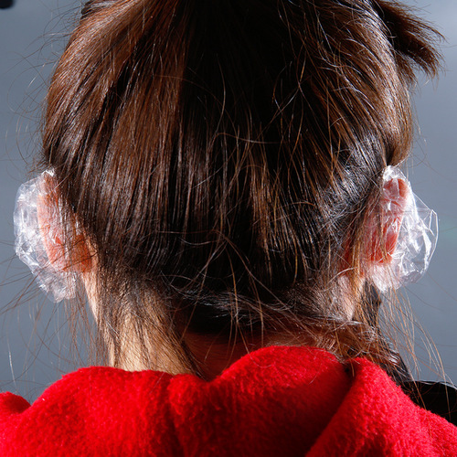 100 pairs of disposable ear covers, transparent hair dyeing dustproof ear covers, disposable plastic ear protectors