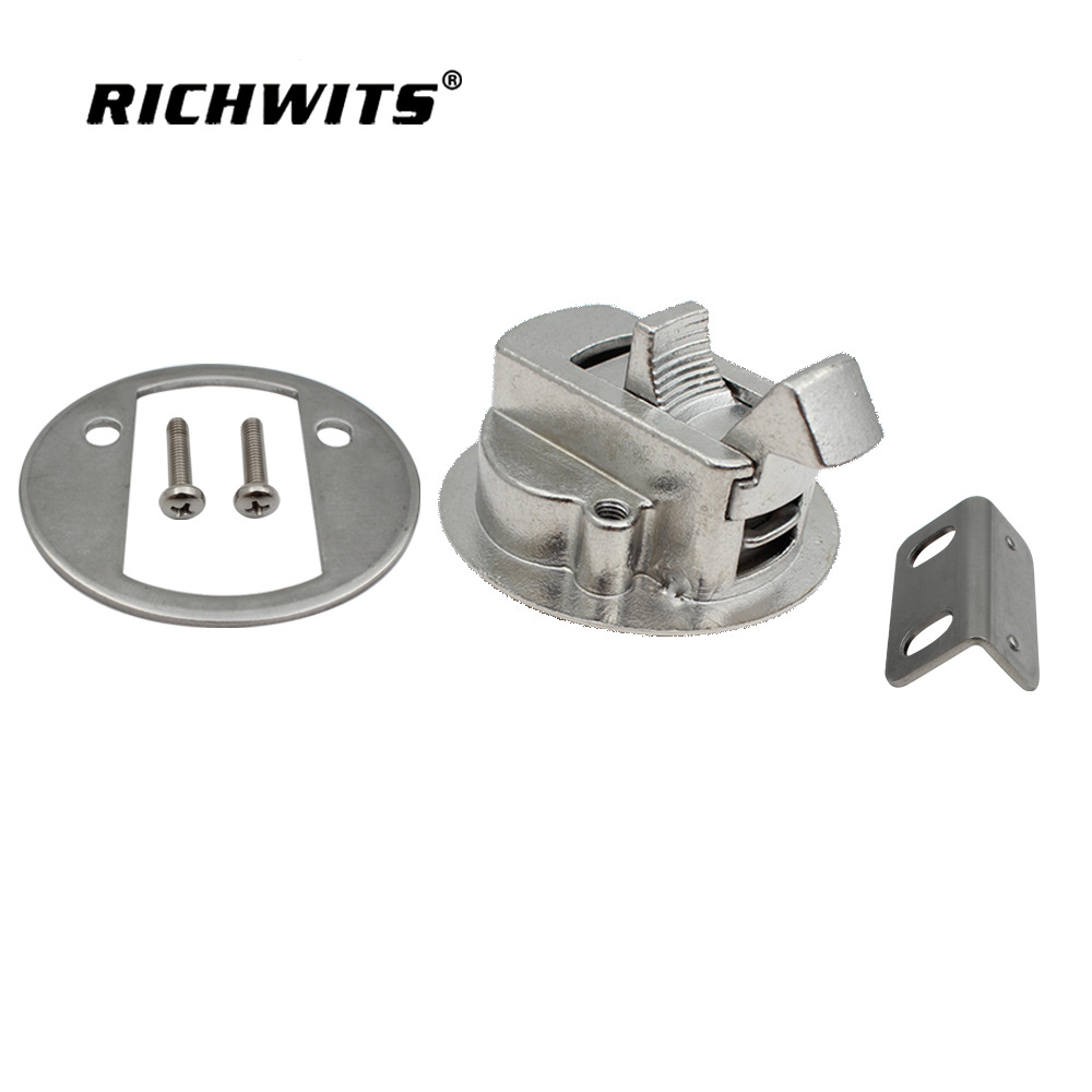 RICHWITS 스테인레스 스틸 316 라운드 잠금 바닥 잠금 선박 요트 바닥 버클 임베디드 핸들 잠금