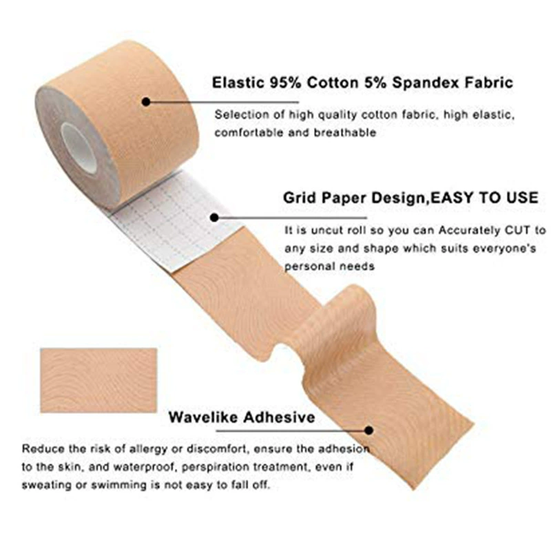 Adhesive Breast Lift Tape, 5 m Roll, Multiple Widths 2.5–10 cm, Strapless Invisible Support