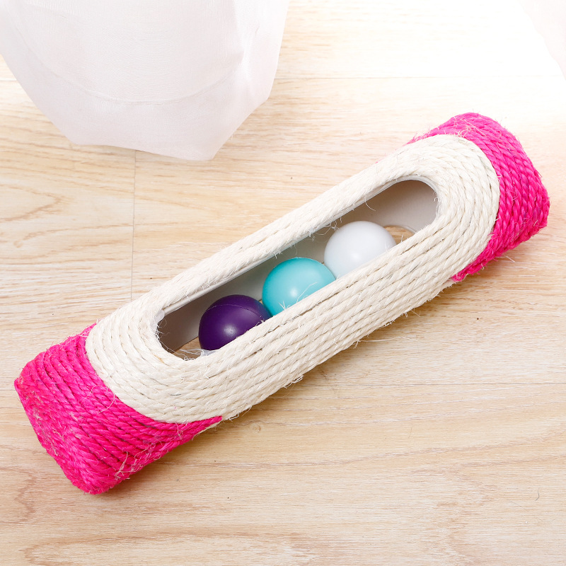 Rodillo largo de tres sonajero de gato tablero de rasguño de gato de juguete divertido gato Bola de bádminton gato de juguete al por mayor