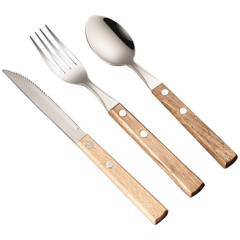 Cubiertos creativos de acero inoxidable 304, mango de palisandro, vajilla para hotel, juego de regalo, cuchillo y tenedor para bistec