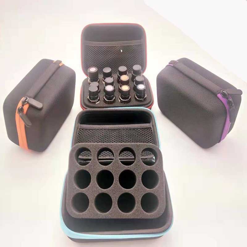 Bolsa portátil de aceite esencial Bolsa de almacenamiento de aceite esencial de rejilla 12 5ml10ml15ml bolsa de acabado de almacenamiento de botella de aceite esencial Eva caja de aceite esencial