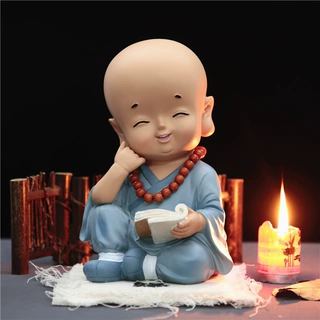 少林功夫禅意小和尚装饰礼品树脂摆件学生礼品创意桌面摆件工艺品