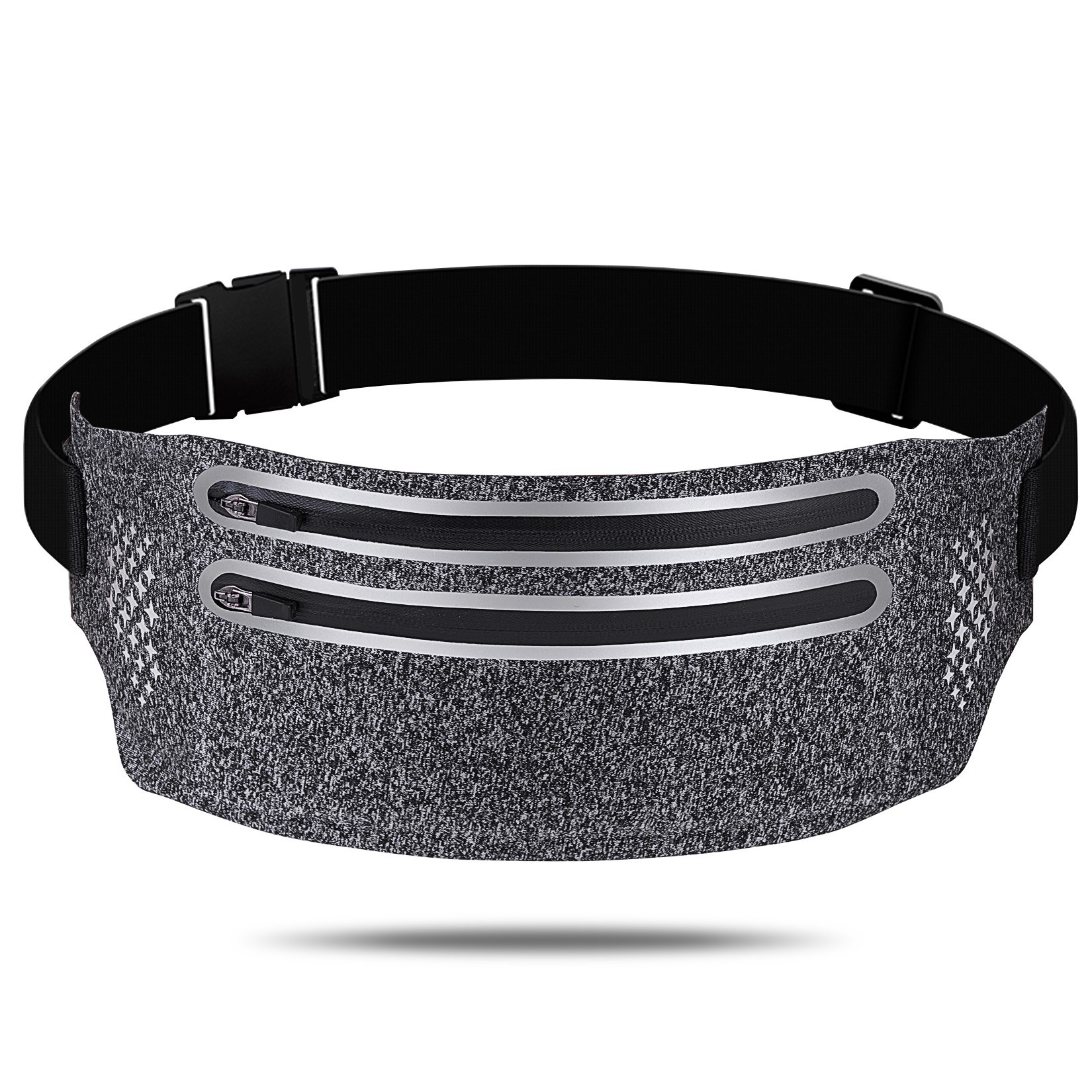 Directo de fábrica a prueba de agua Lycra ajustado ultra-Delgado bolso de la cintura voltaje al aire libre doble cremallera deportes corriendo teléfono móvil bolso de la cintura