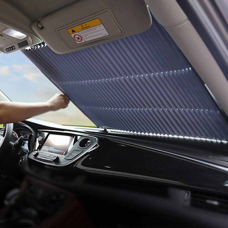 Car sun visor car sun protection heat insulation automatic retractable sun visor front windshield window sunshade
