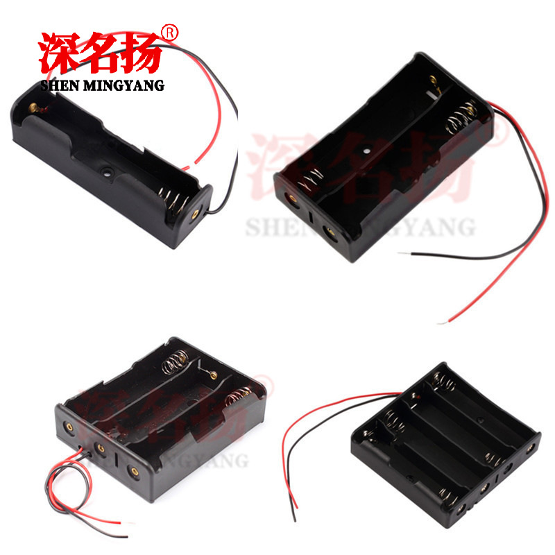 5号电池盒 1/2/ 3 4节 并排带线 五号电池盒 不带盖 质优 可串联