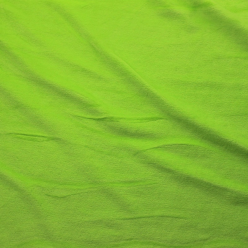 针织仿棉天鹅绒剪毛绒荧光绿全涤天鹅绒布时尚女装运动套装面料