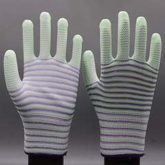 PU塗掌手套大斑馬紋塗掌浸膠無塵防靜電防護勞保手套塗掌手套