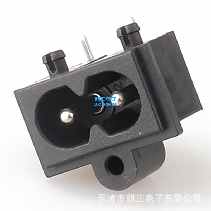LANZMFG朗正LZ-8-12P9八字型插座C8电源插座AC电源插座两芯两插