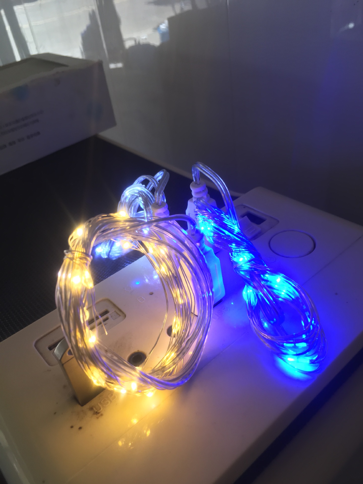 Cadena de luces constantes con cable de cobre USB, 10 metros, 100 luces, luces de cadena impermeables, luces navideñas, luces de cadena con cable de cobre, decoración de bodas