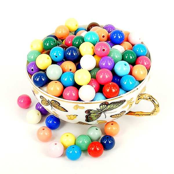 Acrylic glossy plastic round beads