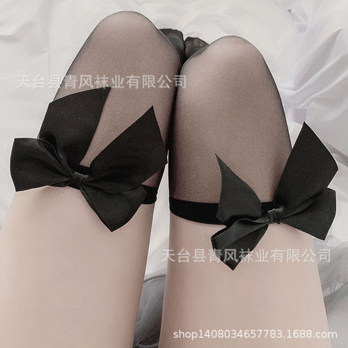 Thin bow black stockings stockings internet celebrity trendy JK cute white stockings loli thin stockings