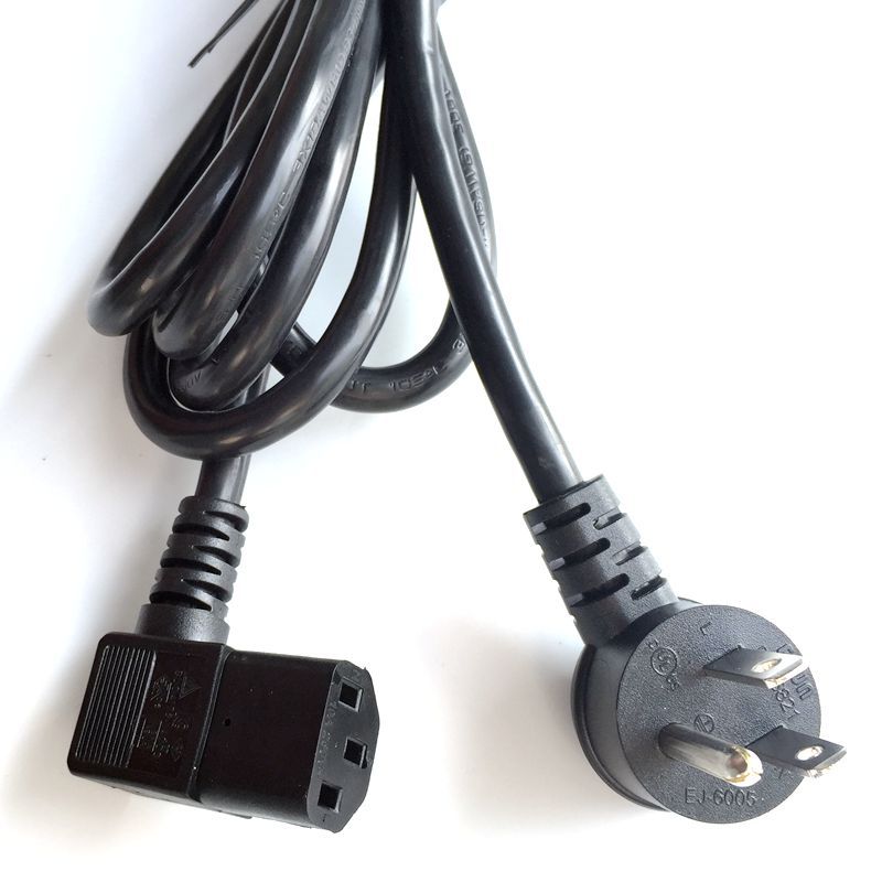 美标三插墙壁拐弯美式插头线90度弯头美规三插电源线打印机热水壶