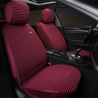 Anti-Slip Five-Seat Cushion, Breathable, Universal seat cover - burgundy-standard-version-of-5-seats