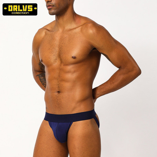 Adannu Solid Color T-Strap Panties with Elastic Low Waist, Amazon Cotton Shaping Double T-Strap Men's Plus Size Packaged