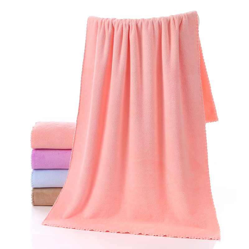 Bath Towel、Super Absorbent Free Shipping Large Adult High-density Coral Fleece Cut-edge Bath Thickened Couple's Beach Towel, Can Be Embroidered_voghion.com