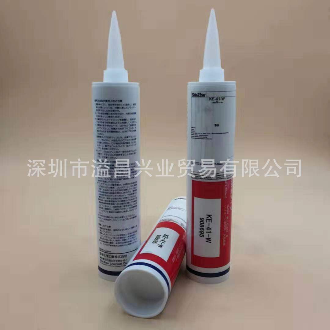 日本信越KE-41-W 中等粘度金属电子工业密封硅胶 白色防水粘接胶