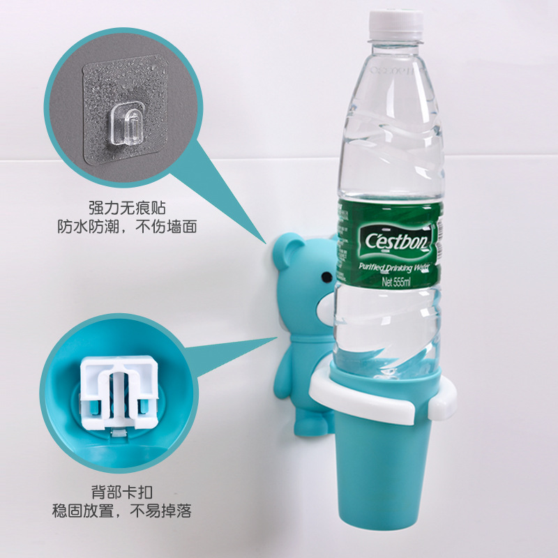 Taza de cepillo de dientes para niños taza de succión de dibujos animados titular de cepillo de dientes creativo lindo traje de cepillo de dientes multifuncional taza de enjuague bucal resistente a las caídas