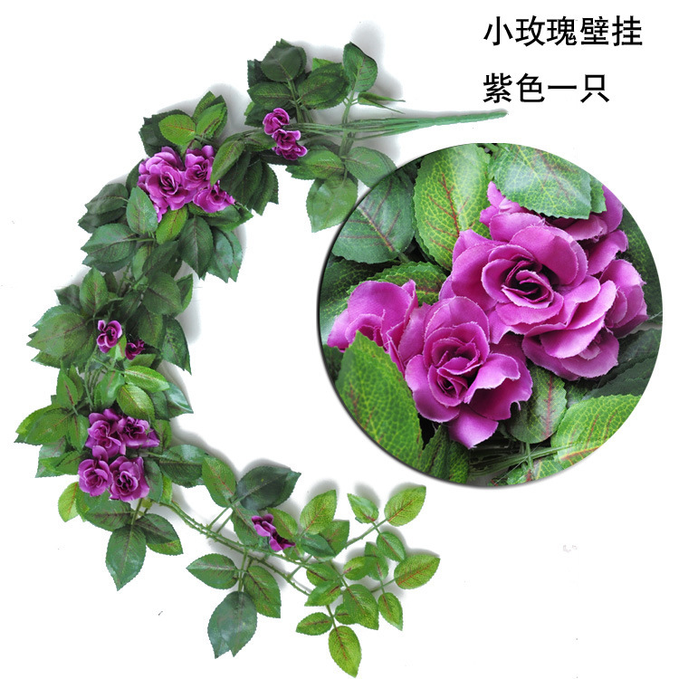 Flor artificial flor Rosa vid pared colgante cesta salón balcón decoración del hogar flor