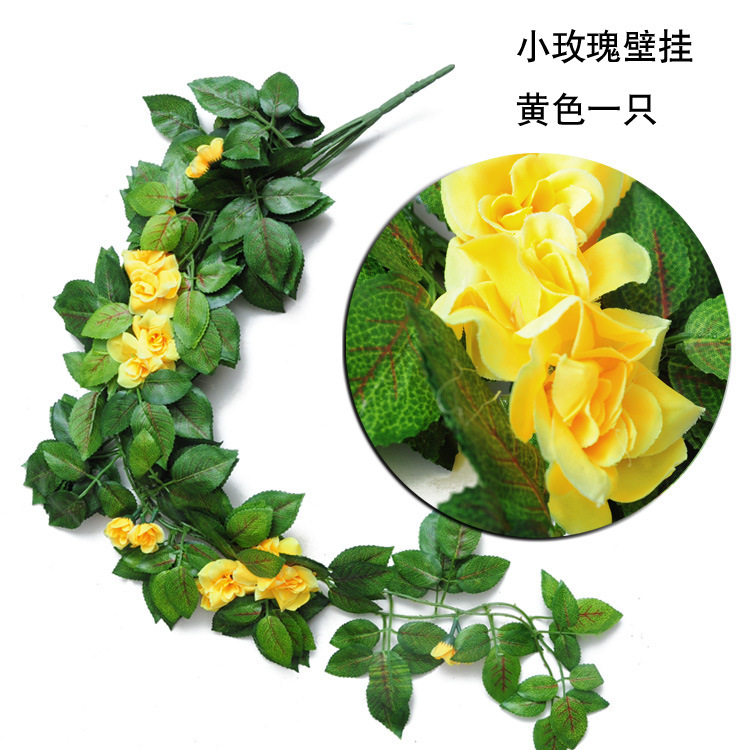 Flor artificial flor Rosa vid pared colgante cesta salón balcón decoración del hogar flor