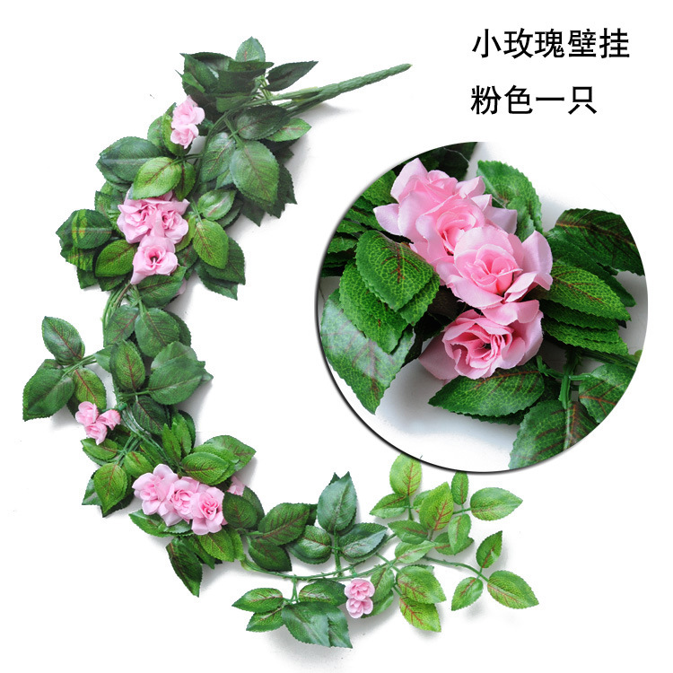 Flor artificial flor Rosa vid pared colgante cesta salón balcón decoración del hogar flor