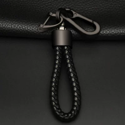 creative key chain car – Car key bag - gun-color-braided-rope-keychain-classic-black