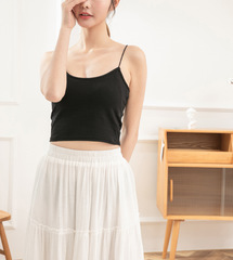 Camisole women's inner wear all-in-one bra with breast pads black sexy slimming outer wear sexy internet celebrity bottoming